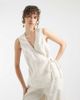 ASOS DESIGN ASOS DESIGN 100% linen wrap jumpsuit in stone-Multi - 2