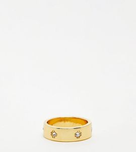 ASOS DESIGN ASOS DESIGN 14k gold plated ring with crystal design