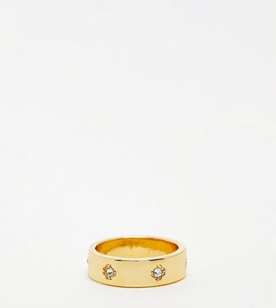 ASOS DESIGN ASOS DESIGN 14k gold plated ring with crystal design
