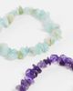 ASOS DESIGN ASOS DESIGN 2-pack beaded bracelet set in semi precious blue and purple pastel stones-Multi - 2