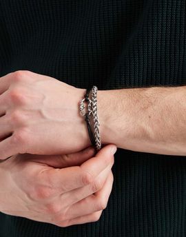 ASOS DESIGN ASOS DESIGN 2-pack chain and cord bracelets in black