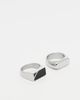 ASOS DESIGN ASOS DESIGN 2-pack waterproof stainless steel signet rings with black stone in silver tone - 1
