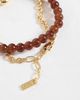 ASOS DESIGN ASOS DESIGN 2 pack beaded and molten link detail chain bracelet in gold-MULTI - 2