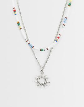 ASOS DESIGN ASOS DESIGN 2 pack beaded and sun pendant necklace in silver