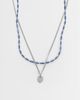 ASOS DESIGN ASOS DESIGN 2 pack blue beaded and oval pendant necklaces in silver tone - 1
