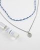 ASOS DESIGN ASOS DESIGN 2 pack blue beaded and oval pendant necklaces in silver tone - 2