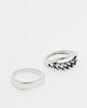 ASOS DESIGN ASOS DESIGN 2 pack chain link band ring set in silver - 1
