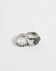 ASOS DESIGN ASOS DESIGN 2 pack hexagon black stone and pattern signet rings in silver - 2
