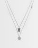 ASOS DESIGN ASOS DESIGN 2 pack molten and stone pendant necklace in silver tone - 1