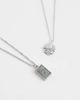 ASOS DESIGN ASOS DESIGN 2 pack molten and stone pendant necklace in silver tone - 4