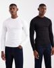 ASOS DESIGN ASOS DESIGN 2 pack muscle fit rib knit t-shirts in black and off white-Multi - 1