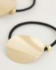 ASOS DESIGN ASOS DESIGN 2 pack of circular hair ties with metal detail with brushed and shiny finish-Multi - 2