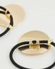ASOS DESIGN ASOS DESIGN 2 pack of circular hair ties with metal detail with brushed and shiny finish-Multi - 3