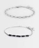 ASOS DESIGN ASOS DESIGN 2 pack oval link and black beaded rope chain bracelet in silver tone - 1