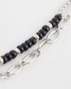 ASOS DESIGN ASOS DESIGN 2 pack oval link and black beaded rope chain bracelet in silver tone - 2