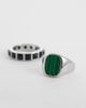ASOS DESIGN ASOS DESIGN 2 pack oval stone top and square stone signet ring in silver - 2