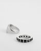ASOS DESIGN ASOS DESIGN 2 pack oval stone top and square stone signet ring in silver - 3