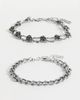 ASOS DESIGN ASOS DESIGN 2 pack rose and chunky link chain bracelet in silver - 1