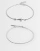 ASOS DESIGN ASOS DESIGN 2 pack snake chain and cross charm bracelet in silver - 1