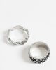 ASOS DESIGN ASOS DESIGN 2 pack star pattern ring in burnished silver - 3