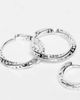 ASOS DESIGN ASOS DESIGN 2 pack textured hoop earrings in real silver plate - 2