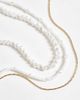 ASOS DESIGN ASOS DESIGN 3-pack pearl and chain necklaces in gold - 3