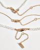 ASOS DESIGN ASOS DESIGN 3-pack pearl and chain necklaces in gold - 4