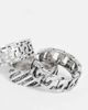 ASOS DESIGN ASOS DESIGN 3 pack band ring set with chain and greek wave in silver tone - 2