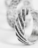 ASOS DESIGN ASOS DESIGN 3 pack band ring set with chain and greek wave in silver tone - 4