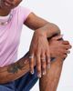 ASOS DESIGN ASOS DESIGN 3 pack band ring set with embossing and chain in real silver plate - 4