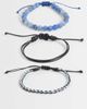ASOS DESIGN ASOS DESIGN 3 pack blue beaded and faux leather braided bracelet in black - 1