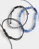 ASOS DESIGN ASOS DESIGN 3 pack blue beaded and faux leather braided bracelet in black - 2