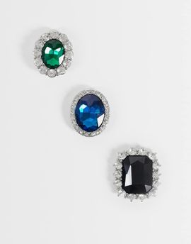 ASOS DESIGN ASOS DESIGN 3 pack brooch in silver