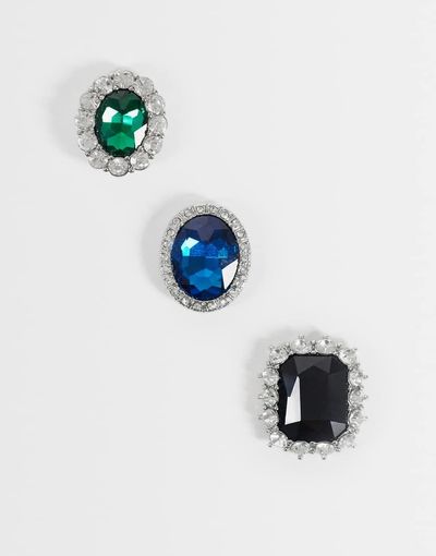 ASOS DESIGN ASOS DESIGN 3 pack brooch in silver