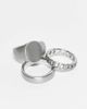 ASOS DESIGN ASOS DESIGN 3 pack brushed and chain signet rings in silver - 2
