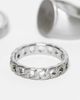 ASOS DESIGN ASOS DESIGN 3 pack brushed and chain signet rings in silver - 3
