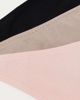 ASOS DESIGN ASOS DESIGN 3 pack cotton tanga thong in taupe, pink & black-Multi - 3