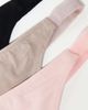 ASOS DESIGN ASOS DESIGN 3 pack cotton tanga thong in taupe, pink & black-Multi - 4