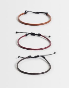 ASOS DESIGN ASOS DESIGN 3 pack faux leather bracelet in multi