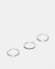ASOS DESIGN ASOS DESIGN 3 pack mixed brushed and polished molten rings in silver - 1