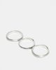 ASOS DESIGN ASOS DESIGN 3 pack mixed brushed and polished molten rings in silver - 2