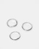 ASOS DESIGN ASOS DESIGN 3 pack mixed brushed and polished molten rings in silver - 3