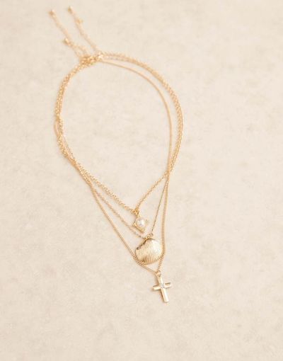 ASOS DESIGN ASOS DESIGN 3 pack necklace with multi pendants in gold