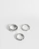 ASOS DESIGN ASOS DESIGN 3 pack octagon and bamboo texture ring in silver tone-Gold - 1