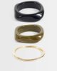 ASOS DESIGN ASOS DESIGN 3 pack of bangles in black and khaki resin and gold tone-MULTI - 1