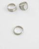 ASOS DESIGN ASOS DESIGN 3 pack oval signet rings in brushed silver - 3