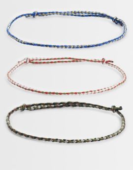 ASOS DESIGN ASOS DESIGN 3 pack puller rope cord bracelets in multi
