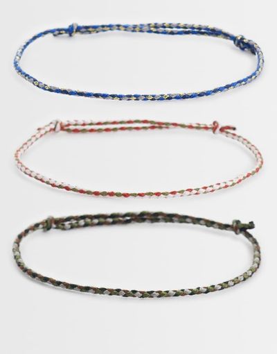 ASOS DESIGN ASOS DESIGN 3 pack puller rope cord bracelets in multi