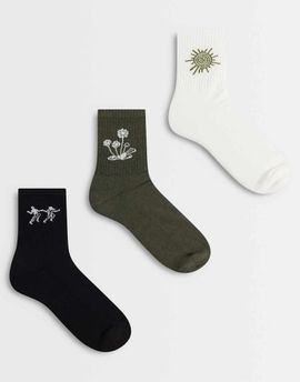 ASOS DESIGN ASOS DESIGN 3 pack socks with graphic in multi
