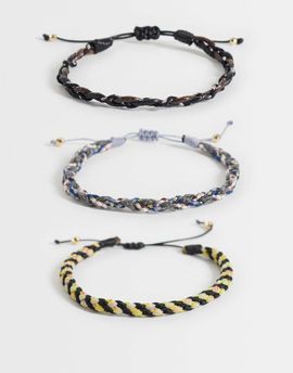 ASOS DESIGN ASOS DESIGN 3 pack twisted braided rope bracelet in multi